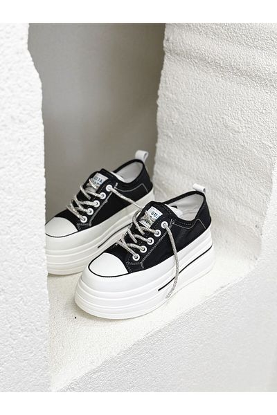 Guja Pantofi sport pentru femei, cu talpă cu pană de 9 cm, cu șireturi