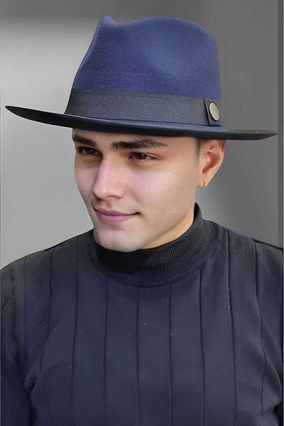 Uniquetrenders Мъжка панамска кашмирена шапка федора с гащеризон