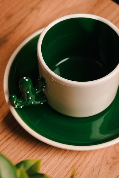 Love Bundles Cactus Ceramic Mug - 180 Ml, 2 Pieces |   Cásh |   Espreso