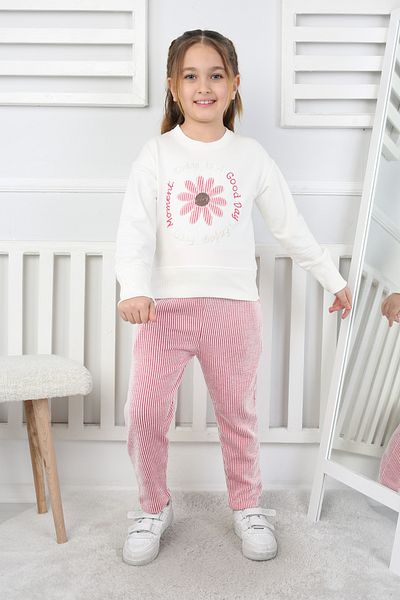 e-çocuk Daisy Printed Girl's Bottom and Top Set 200770