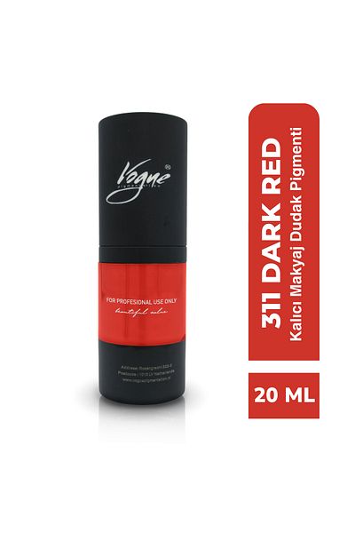 PSD Kozmetik 311 Dark Red Permanent Makeup Lip Pigment - Pmu Paint, Special for Professionals, Intense Pigment 20ml