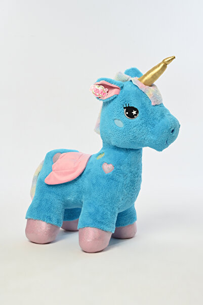 Pufu Toys Peluş Dolgulu Boynuzlu Ve Kanatlı Dev Unicorn Yastık Oyun Arkadaşı 100 Cm