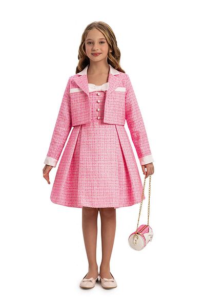 Pamina Girl's Dress Bolero and Bag 8-14 Years Pink