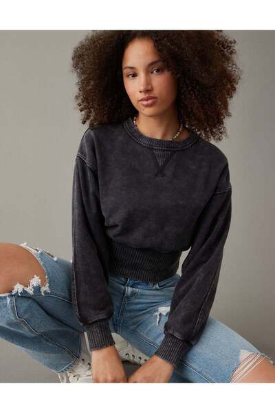 AMERICAN EAGLE سويت شيرت AE قصير وضيق عند الخصر