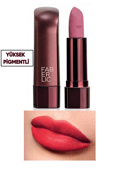 Faberlic Glam Team Semi Matte Lipstick Velvet Kiss - Red Coral