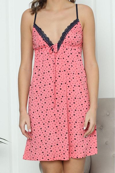 Nicoletta Γυναικείο νυχτικό νυχτικό σχοινάκι Viscose Lycra ΡΟΖ