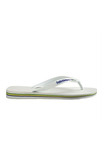 Havaianas Men's Slippers - Brasil Logo, 4110850 -0001 Model, White