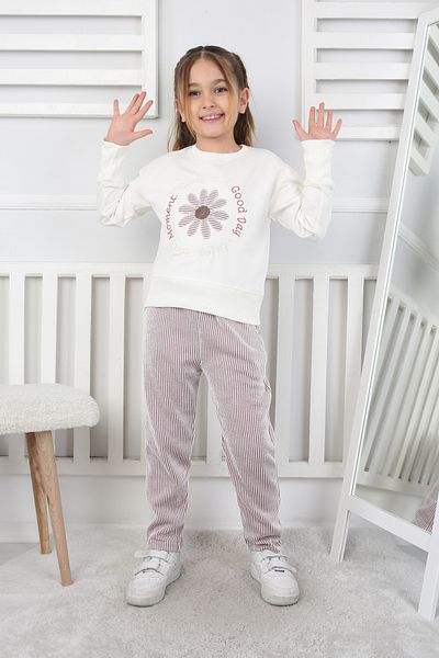 e-çocuk Daisy Printed Girl's Bottom and Top Set 200770