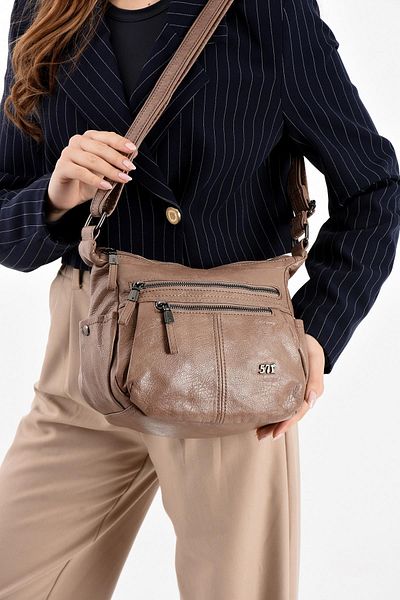 571 Collections Çanta Чанта за през рамо от изкуствена кожа, цвят норка (модел: 571-13-13H)