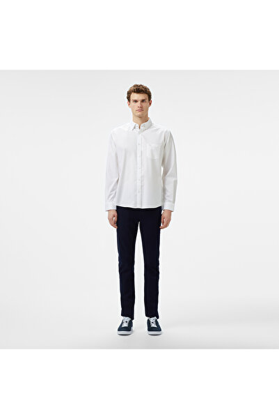 Lacoste Erkek Regular Fit Düğmeli Yaka Beyaz Gömlek