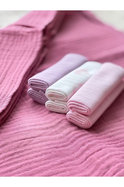 BETSY STUDIO Cotton Baby Mouth Wipes Set of 6 Pink
