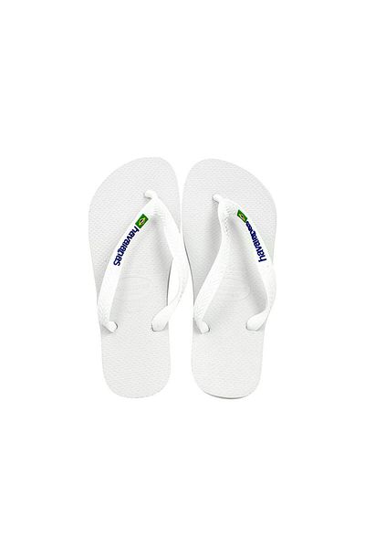 Havaianas Men's Slippers - Brasil Logo, 4110850 -0001 Model, White