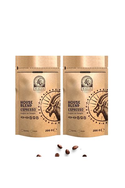 WALIA COFFEE ETHIOPIA 2 Pieces Espresso House Blend 200 g Advantage Pack