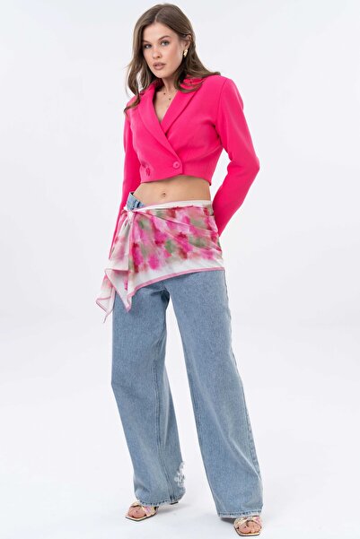 Saade Φούξια διπλό σακάκι Crop Blazer