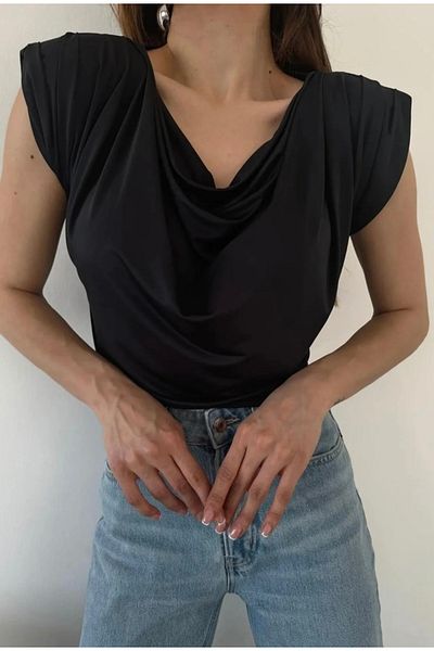MODAYA Sandy Blouse with Padded Shoulders