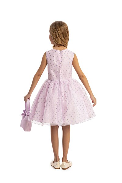 Pamina Kız Çocuk Bolero ve Çanta Elbise 3-7 Yaş Lila
