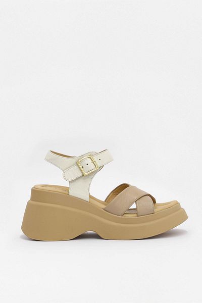 NILUFARR Nude Colored Genuine Leather - Heeled Women's Sandals
