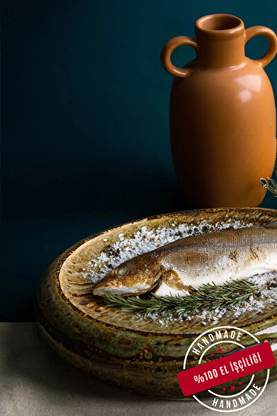 Farika Porselen Kaya Zuhal El Dekoru 26 Cm Porselen Dekoratif Sunum Tabağı - Şık Ve Sanatsal Tasarım