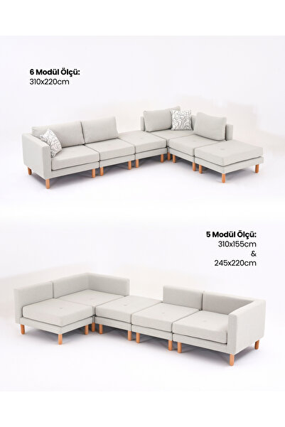 Velura Home & Living Armin Akıllı Köşe Koltuk Takımı & Modern Modüler Yataklı Köşe Takımı - Koyu Yeşil V125