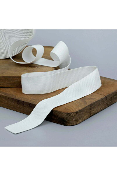 fema aksesuar مطاط مسطح بخصر أبيض 2.5 سم جودة (10 أمتار)