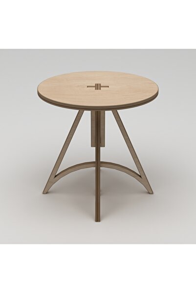 KUT TASARIM Doğal Kontra Ahşap Yuvarlak Masa Mutfak Cafe Bar Ev Özel Tasarım