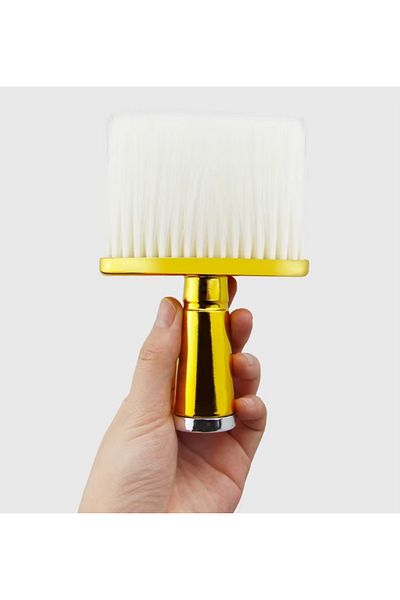 Nano Absolute Hairdresser Barber Nape Cleaning Brush - Soft Bristle, Gold Color