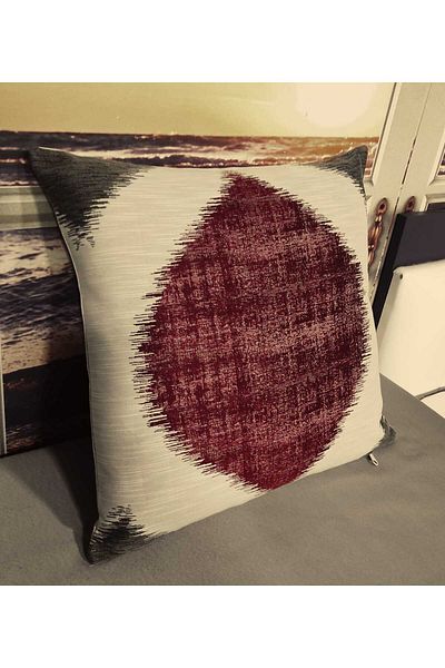 Evcimenhome Husă de pernă EXCLUSIVE din bumbac pentru lectură 43cmX43cm mrc culoare: visiniu- nurcă peste ecru