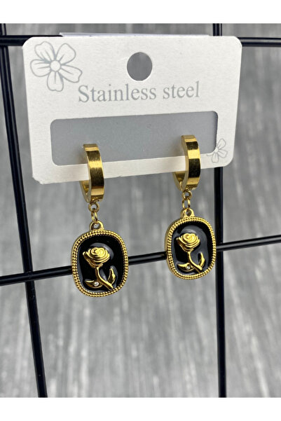 Brethils أقراط متدلية على شكل وردة متدلية مضمونة مضادة للتشويه مرسلة في صندوق هدايا من الفولاذ