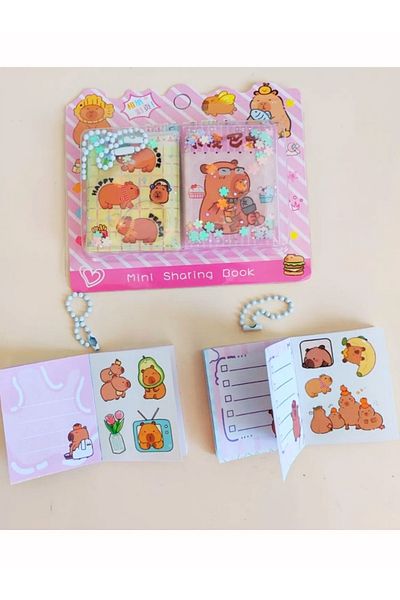 ÖZ OFİS Capybara Set of 2 Stickered Water Cover Notebook Set 1 Piece