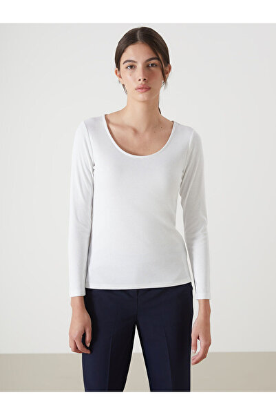 LC Waikiki Rmz Gi̇yi̇m Farkiyla U Roba Collar Textured Women's Bodysuit