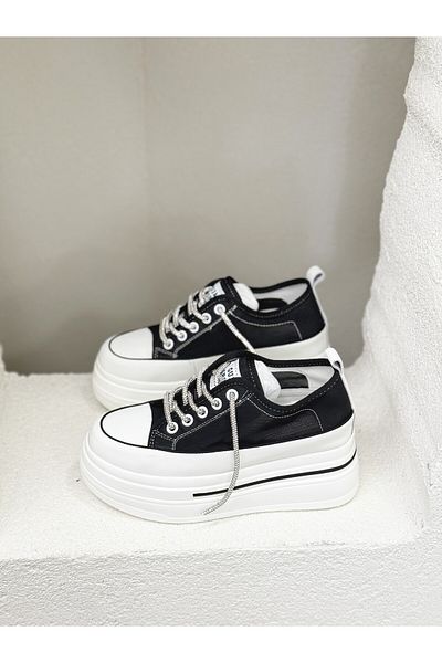 Guja Pantofi sport pentru femei, cu talpă cu pană de 9 cm, cu șireturi