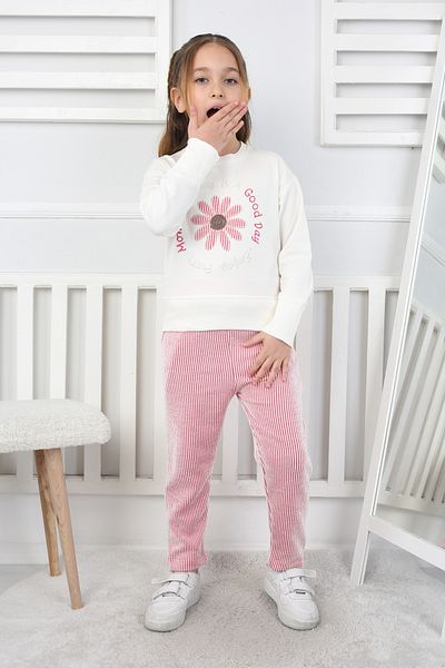 e-çocuk Daisy Printed Girl's Bottom and Top Set 200770