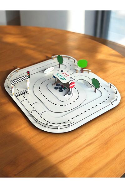 Bellacasa Vehicle Track, Wooden Toy Car Track, Fun Formula 1 Track