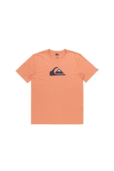 Quiksilver Men's T-shirt - Comp Logo, SS Model, Orange, Eqyzt07658-mjr0