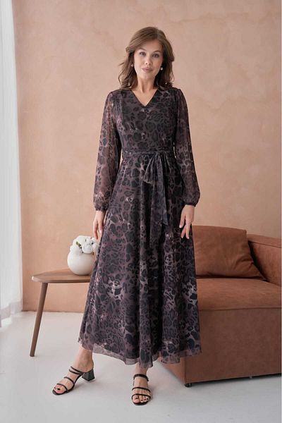 CİXAPLE Printed V-Neck Maxi Dress