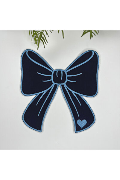 decofav منديل كوكتيل من القماش المطرز على شكل شريط أزرق - أسود