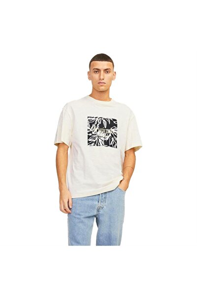 Jack & Jones Ανδρικό μπλουζάκι Jj Jorlafayette Branding - 12250436-buttercream