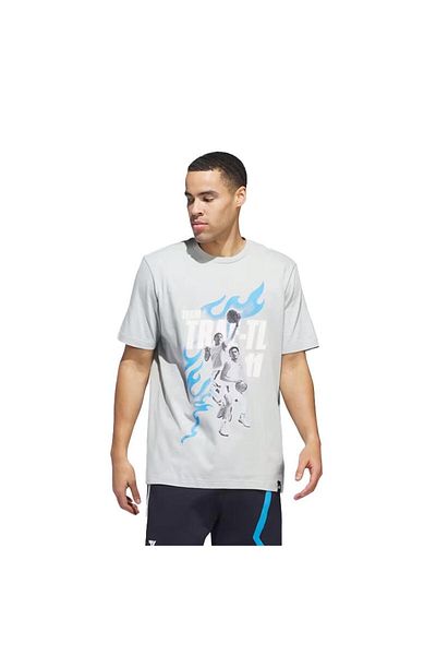 adidas Men's Gray Team Trae Tee T-shirt - IR5607