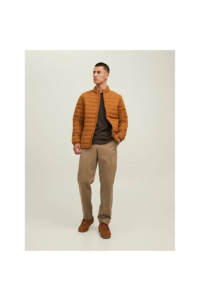 Jack & Jones Jack&Jones Рециклирана пухена яке с яка за мъже, кафяво