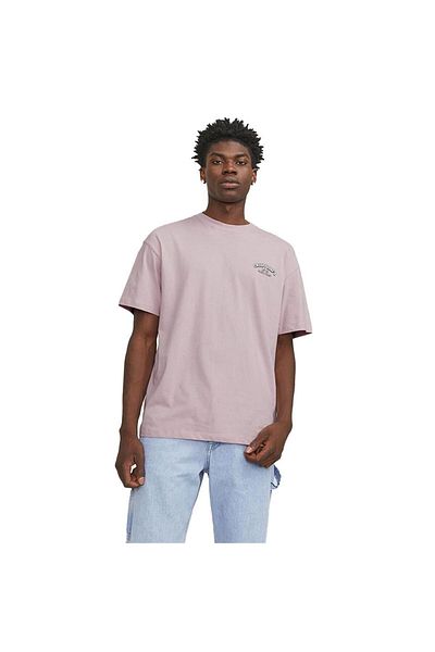 Jack & Jones Men's Crew Neck T-shirt Jortoast Tee SS - 12254168   Pink Nectar