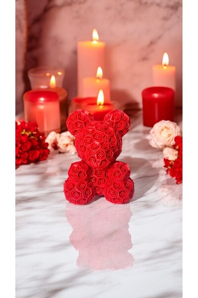 Home Sevgililer Günü Özel Gül Desenli Ayıcık - 15cm
