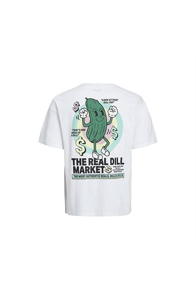 Jack & Jones Men's T-shirt - Jortoast Tee SS, Crew Neck, 12254168 -Bright White