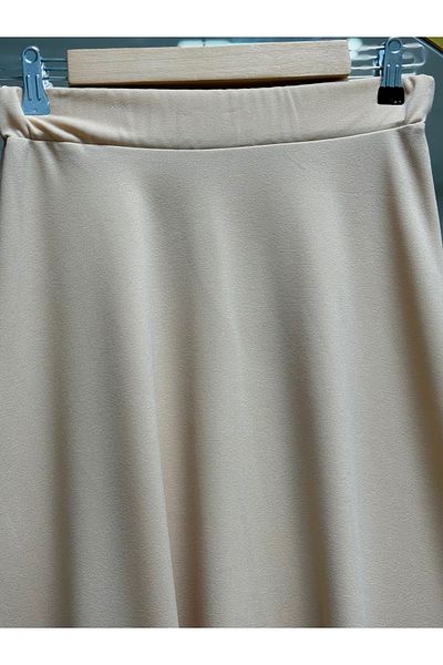 Ebrar Store Sıla Skuba Flared Skirt-Mt1340 Stone