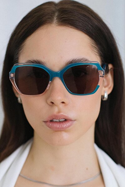 Bilge Karga نظارة شمسية سونجي باللون الأزرق والبني