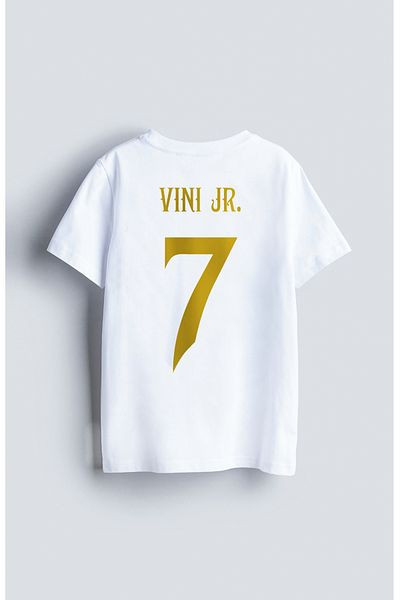 Darkia Όνομα ποδοσφαιριστή Αριθμός Vinicius Jr Πίσω Τυπωμένο γράμμα Ειδικού Σχεδίου Unisex Παιδικό T-Shirt