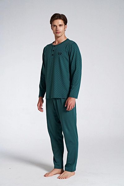 gd goldoremi Ανδρική μακρυμάνικη πιτζάμες 1750 Plus Size 100% βαμβακερή