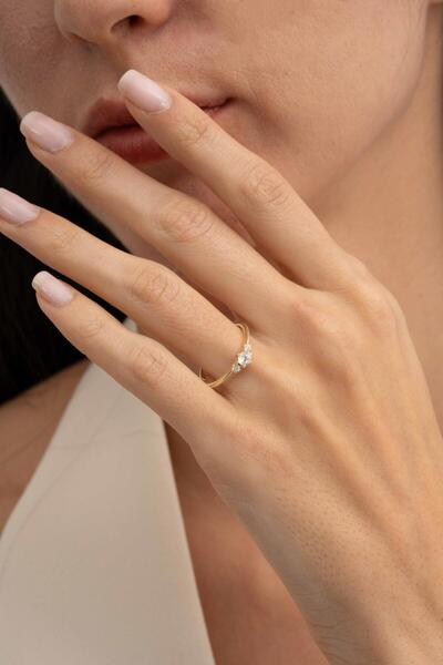 Sümer Telkari Tria Altın Kaplama Gümüş İnce Yüzük 5947