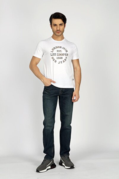 Lee Cooper Camo Men's 100% Cotton O Neck T-Shirt White