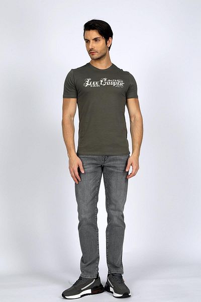 Lee Cooper Nero Men's 100% Cotton O Neck T-Shirt Khaki