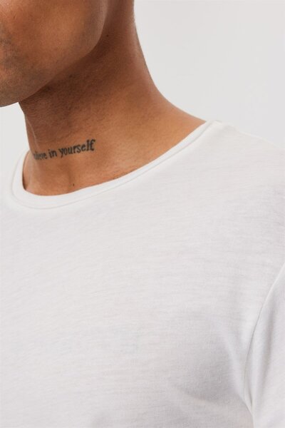 Lee Cooper Ανδρικό μπλουζάκι Gael 100% βαμβακερό με λαιμόκοψη σε λευκό χρώμα